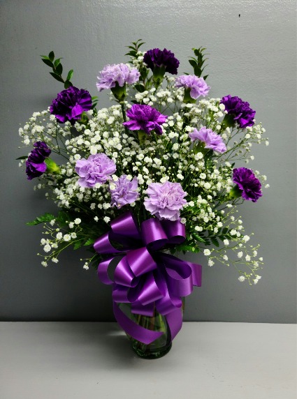 1 doz purple and lavender carnation Fresh Flower Arrangement 
