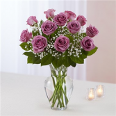  Lavender Roses Vase Arrangement
