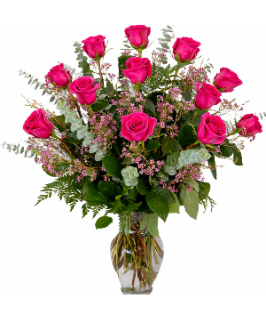 1 DOZEN PINK ROSES 