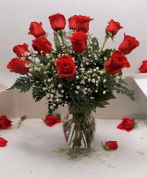 1 Dozen Red Roses, Medium Stem Rose Arrangement