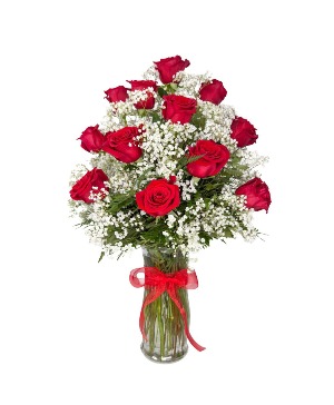 1 Dozen Roses Red Flower Arrangement