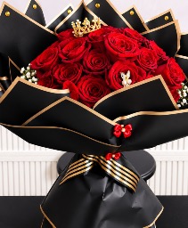 50 HANDTIED LONG STEMS ROSES  Wrapped Bouquet 