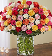 100 MULTICOLOR ROSES (ONLY AVAILABLE ONLINE) 