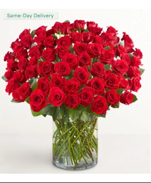 100 Premium Long Stem Red Roses 