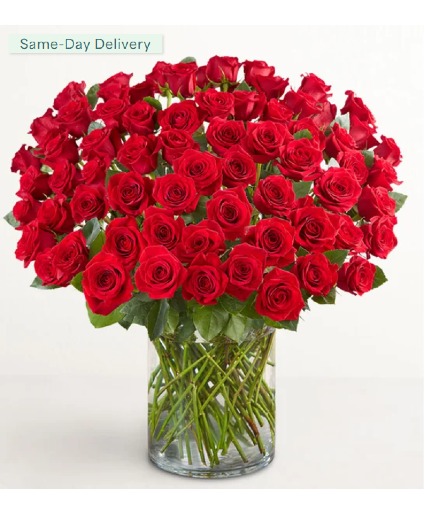 100 Premium Long Stem Red Roses 