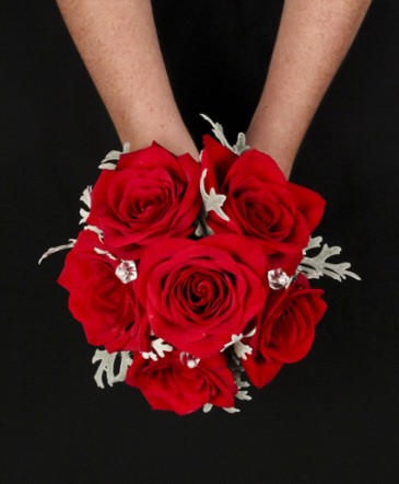 ROMANTIC RED ROSE Handheld Bouquet in Rossville, GA | Ensign The Florist