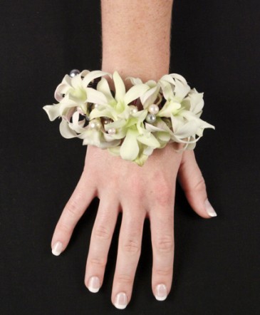 WHITE WRISTLET Prom Corsage in Kamloops, BC | Lily Lane Florals