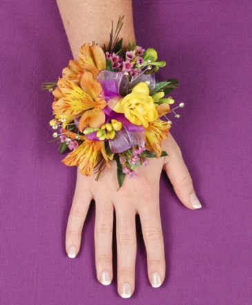 SPRINGTIME SUNSET Prom Corsage in Albany, NY | Ambiance Florals & Events