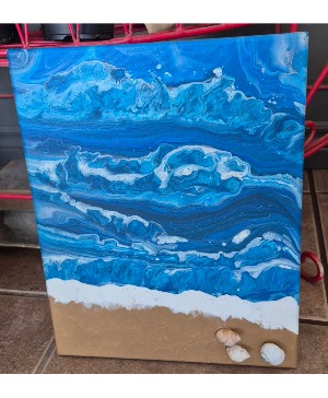 11" x 14" Acrylic Flow Painting by BD Arts.   