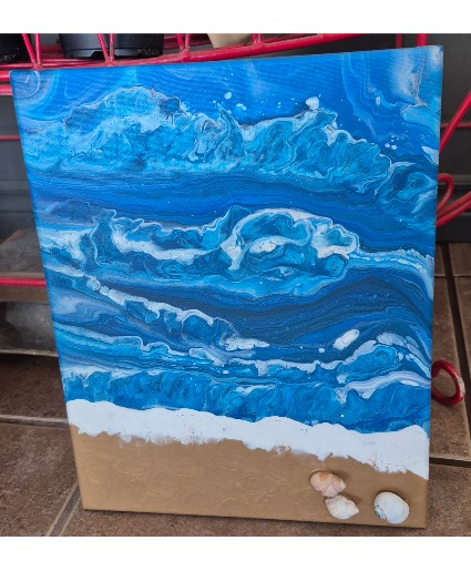11" x 14" Acrylic Flow Painting by BD Arts.   