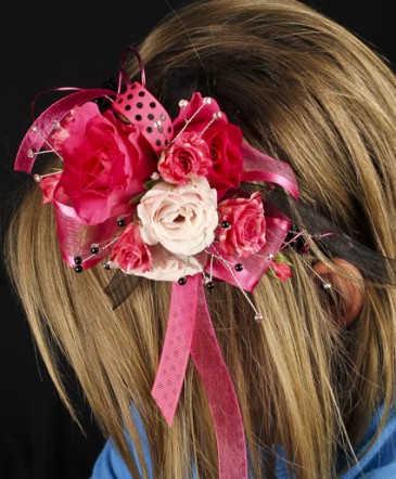 HOT PINK & BLACK Prom Hairpiece in Albany, NY | Ambiance Florals & Events
