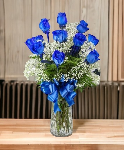 One Dozen Blue Roses  Blue Roses