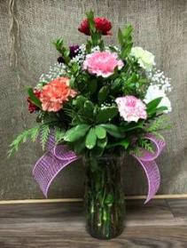 Dozen Colored Carnations Fresh Flowers