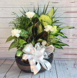 12" Ceramic with Bow, Flowers & Angel 