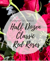 1/2 Dozen Classic Red Roses Vase Arrangement