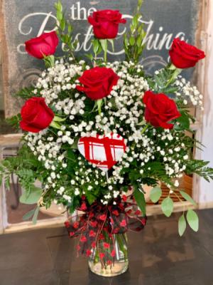 1/2 Dozen Rose Arrangement  Red Rose Arrangement 