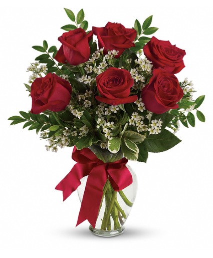 1/2 Dozen Roses (Any color) Vase