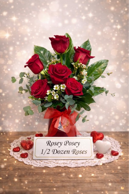 Rosey Posey 1/2 Dozen Roses 