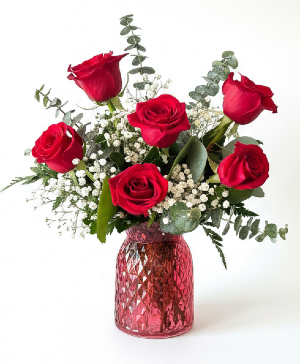 1/2 Dozen Roses Vase Arrangement