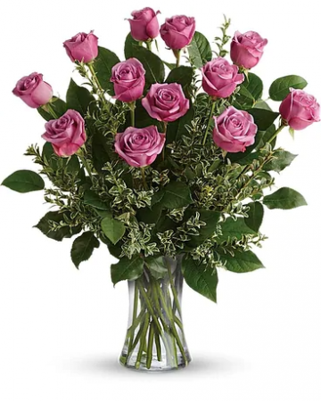12 LAVENDER ROSES 