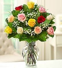 12 mixed roses 