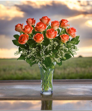 Ecuadorian Orange Rose Arrangement Rose Arrangement
