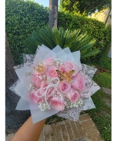 12 Pink Rose Bouquet  