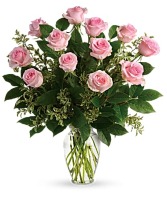 12 PINK ROSES ROSES
