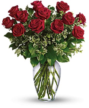 12 RED ROSES FLOWER ARRANGEMENT