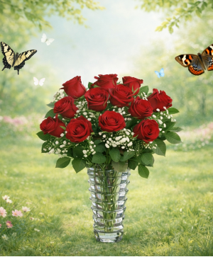 Vase of Red roses Vase