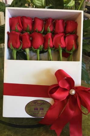 12 Rose Box Rectangular Wood Box