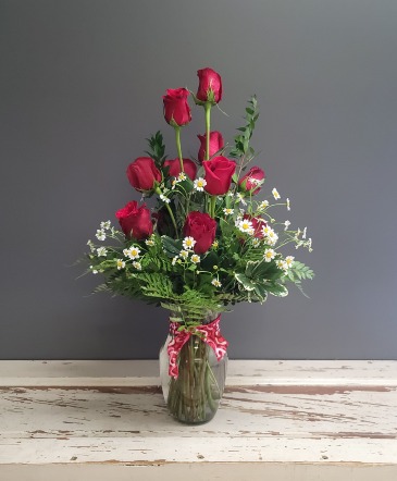 12 Red Rose Tall  Large Vase Arrangement in Beloit, KS | Given Grace Floral & Decor