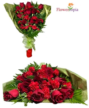 Crimson Elegance Exquisite 12-Rose Bouquet