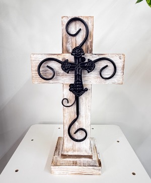 16"  Wooden Sympathy Cross 