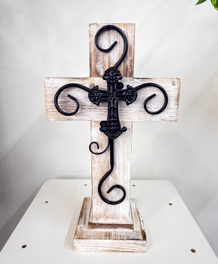 16"  Wooden Sympathy Cross 