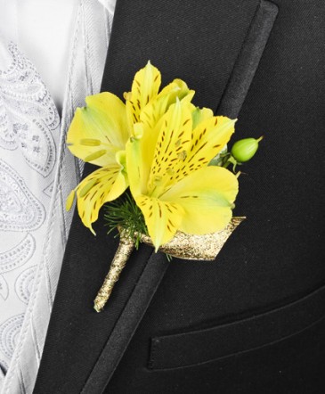 SPRING SUNSHINE Prom Boutonniere in Cincinnati, OH | Reading Floral Boutique
