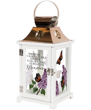 13.5" Lilac Beautiful Memories Small Lantern