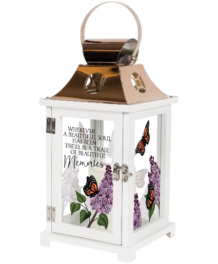 13.5" Lilac Beautiful Memories Small Lantern