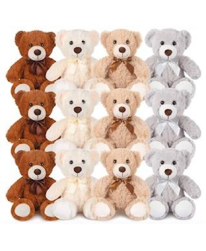 14" neutral assorted plush teddy bear 