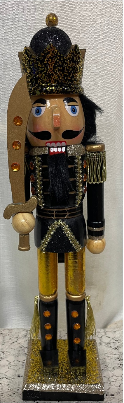 15 inch Black and Gold  Nutcracker 