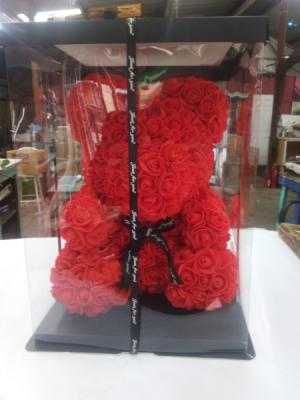 16 inches rose bear.  Pink or red artificial 16 inches rose bear artificial 