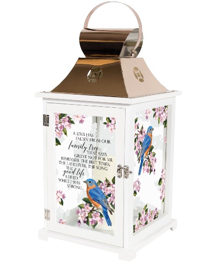 18.5" Bluebird Family Tree Large Lantern