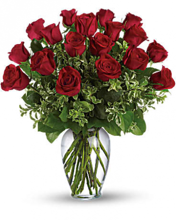 Layout Fpr 18 Roses Classic Rose Arrangement 18 Roses in Cabot, AR - Petals and Plants ...