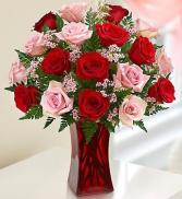 18 Roses in a Vase Vase Maybe Clear Glass