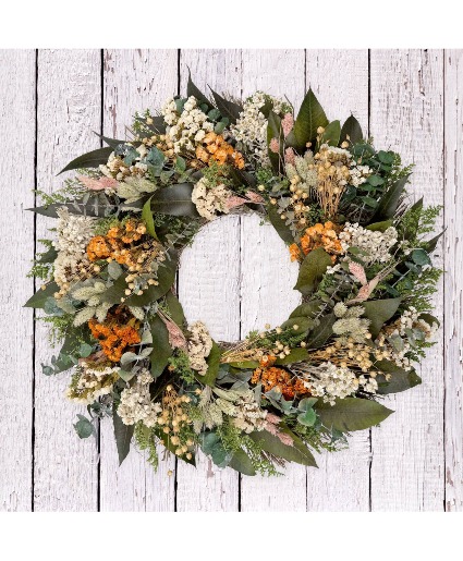 18" Saratoga Wreath Preserved & Dried Botanicals