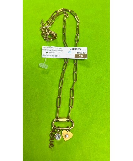 18K Gold PVD Carabiner Charm Paperclip 