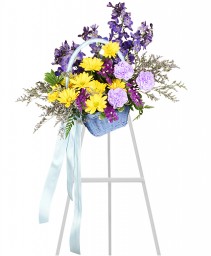 Blessed Blue Spray Funeral Arrangement