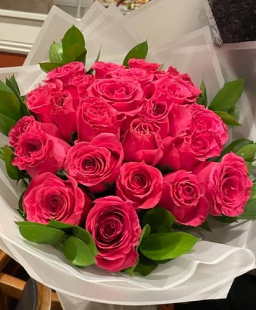 2 dosen Hot pink rose   in Pensacola, FL | DELUNA FLOWERS & BOUTIQUE