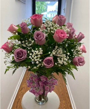 2 Dozen Purple & Pink Roses 