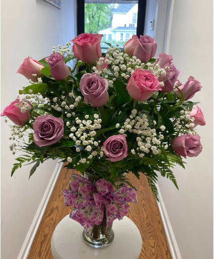 2 Dozen Purple & Pink Roses 